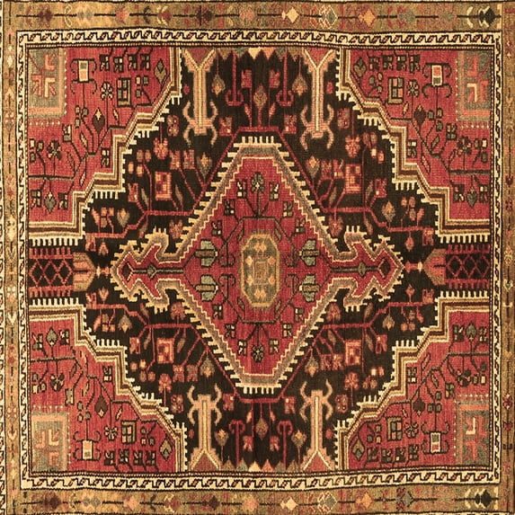 Ahgly Company Indoor Square Persian Brown Traditional Area Rugs, 5' Square