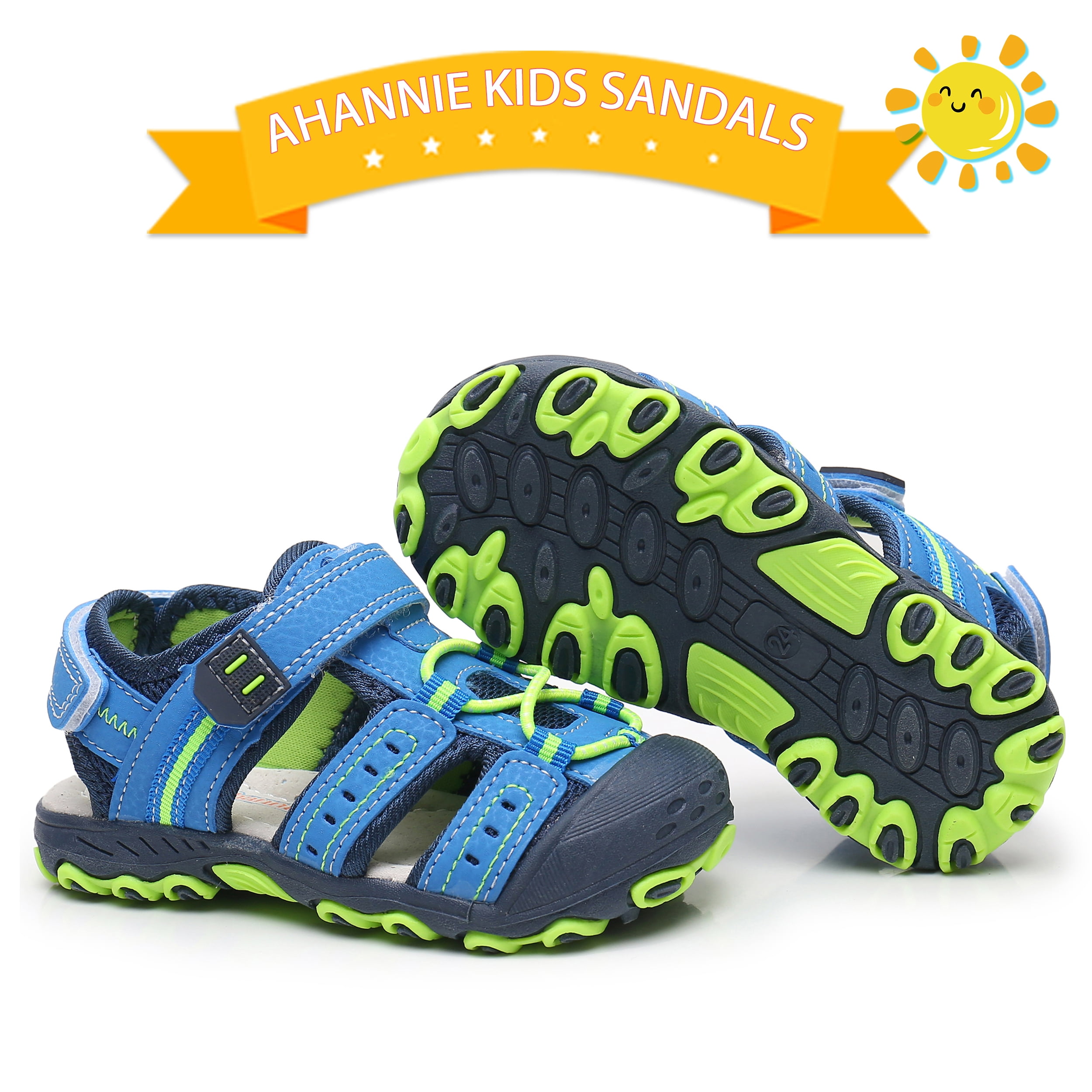 Ahannie Boys & Girls Outdoor Sport Sandals,Kids Closed Toe Beach Sandals, Toddler Summer Sandals