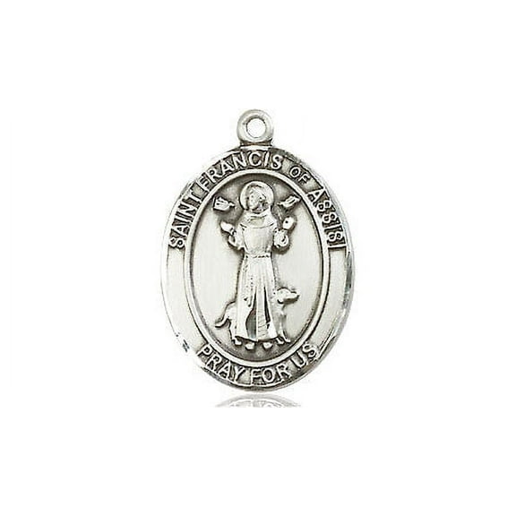 Extel Medium Oval Pewter St. Francis of Assisi Medal, Made in USA