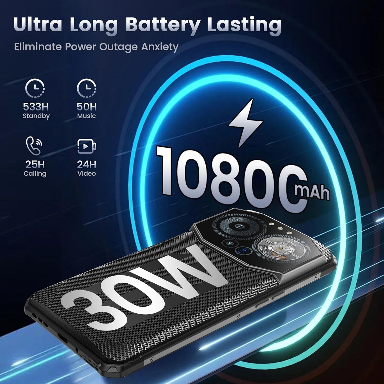 IIIF150 B3 Outdoor Mobile Phone Without Contract, 20(8 12)GB 256GB/1TB, 10800mAh/30W,black