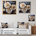 thumbnail image 4 of Designart "Minimalist White And Blue Carnations I" Carnations Floater Framed Wall Art Living Room, 4 of 5
