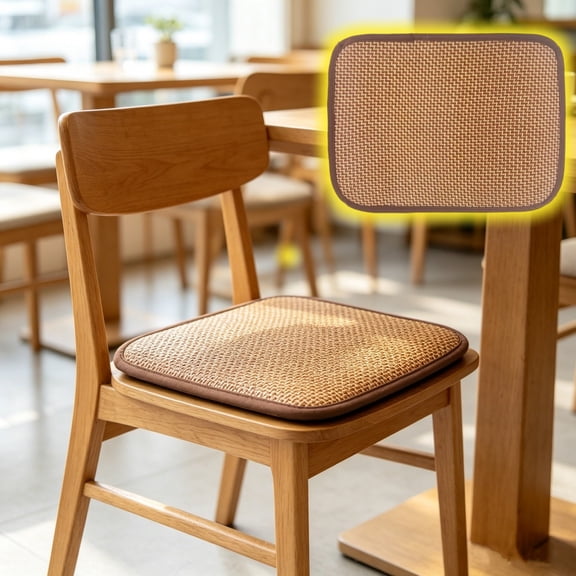 Natural Rattan Woven Seat Cushion Chair Pad for Indoor Summer Use