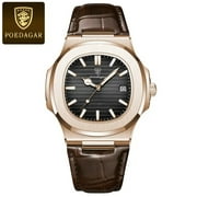 Poedagar luxury man wristwatch business stainless steel quartz men watch waterproof luminous date Square men's watches clock box