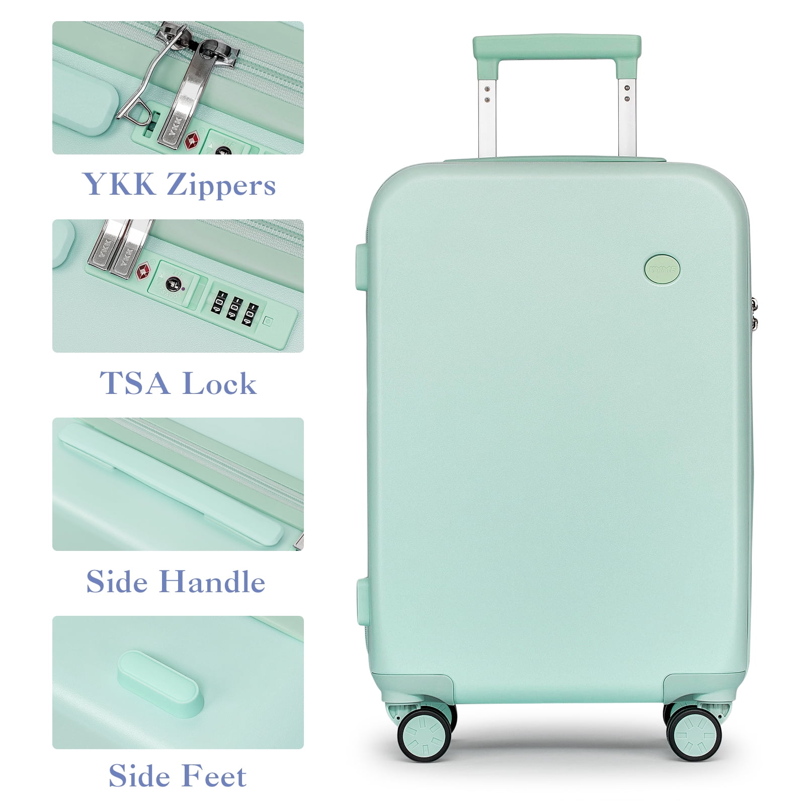 WEPLUS Suitcase Set 4 Piece Luggage Set Carry On Travel Luggage TSA Lock Spinner Wheels Hardshell Lightweight Luggage Set