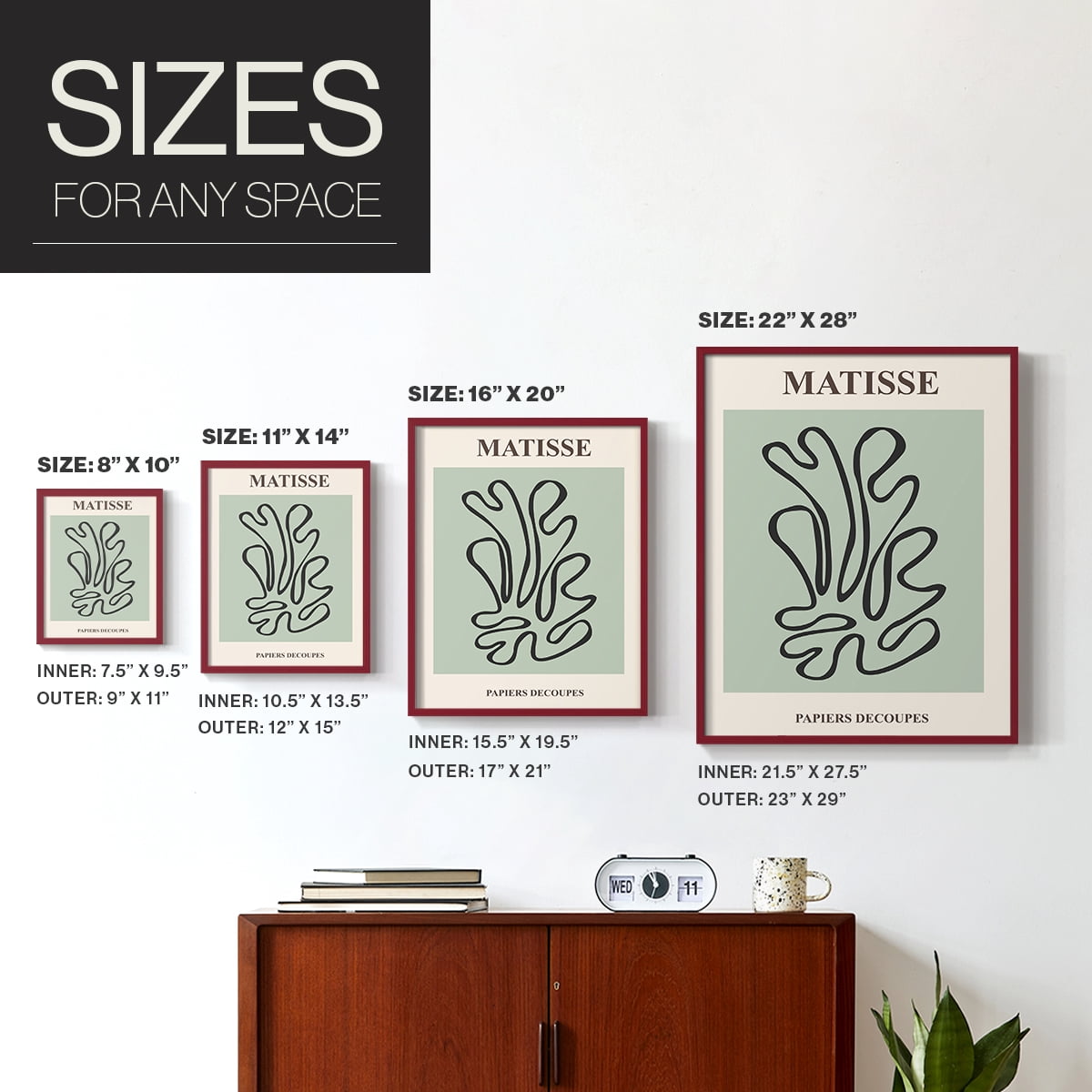 Matisse CXIV Framed Print in Red Solid Wood 8 x 10 Framed Print