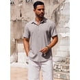 thumbnail image 3 of COOFANDY Men's Casual Henley T-Shirt Short Sleeve Summer Beach Linen Hippie Top, 3 of 6