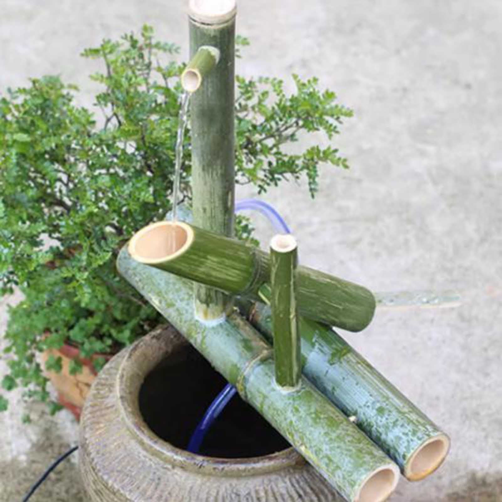Bamboo Water Fountain With Pump,Japan Garden Waterfall Outdoor Water Fountain Spout,Outdoor Feature Pond Decor for Garden Decoration