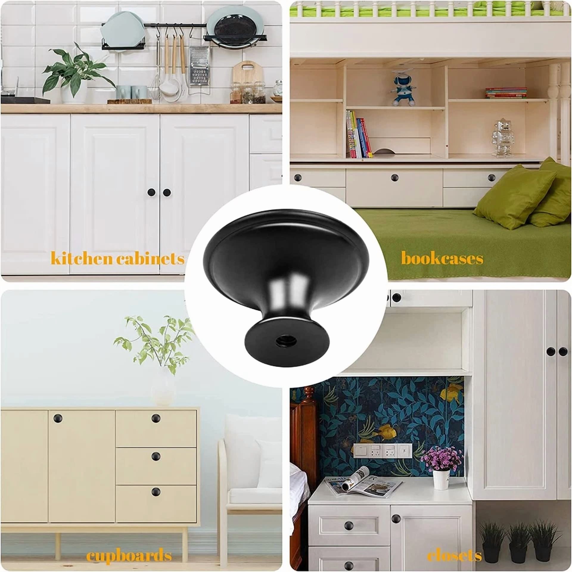 40 Pcs Cabinet Knobs Hardware Bedroom Kitchen Drawer Cupboard Handle Pulls Black