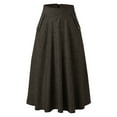 thumbnail image 4 of Sngxgn Women's Casual High Waist Skirt Split Trim Midi Skirts(Coffee,XXXL), 4 of 6