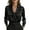 Black, variant on New Women's Elegant Solid Satin Blouse Deep V-Neck Long Sleeve Reflective Shirt Business Workwear Black L