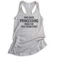 thumbnail image 1 of Who Knew Princessing Would Be This Exhausting Tank Top, Ladies Racerback Tank Top, Princess Tank, Silver Gray, X-Large, 1 of 3