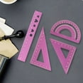 thumbnail image 1 of Ensemble de Règles en Alliage d'Aluminium, 4 Pcs Règles Géométriques en Métal avec Protracteur et Règle Triangulaire, Outils de Mesure Durables pour Dessins Fournitures Scolaires et de Bureau, 1 of 6