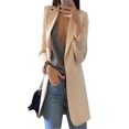 thumbnail image 1 of Gureui Women's Elegant Blazer Jacket Suit Casual Solid Color Long Sleeve Lapel Open Front Office Work Business Cardigan Coat Outwear, 1 of 3
