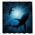 thumbnail image 3 of Ambesonne Shark Shower Curtain, Fish Silhouettes Swimming, 69"Wx70"L, Dark Blue, 3 of 3