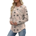 thumbnail image 6 of WIHOLL Sweatshirt for Women Crewneck Long Sleeve Shirts Curved Hem Lightweight Sweaters Fall Clothes, 6 of 8