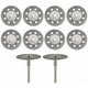thumbnail image 1 of Discos de corte de diamante de 10 x 22 mm de diámetro con 2 mandriles de 3 mm de repuesto para herramientas rotativas Dremel, modelo: plata, 1 of 5