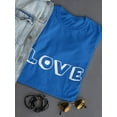 thumbnail image 3 of Cute "Love" Word Art Women Royal Blue T-Shirt, Female Small, 3 of 4