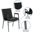 thumbnail image 6 of Emma + Oliver Heavy Duty Black Vinyl Stack Chair with Arms, 6 of 12