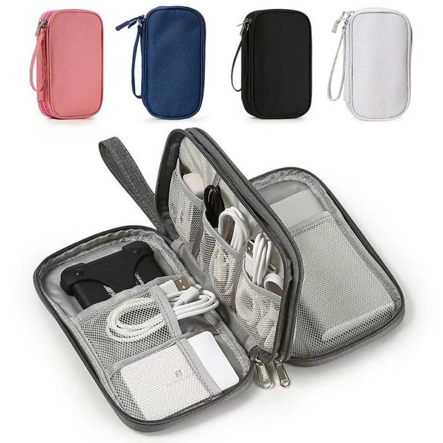 Digital accessories storage bag multi-layer, power hard disk protective cover power bank USB shield earphone dustproof data cable (1 piece)