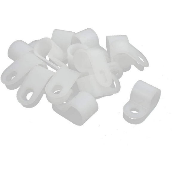 15Pcs creamy-white Nylon R-Type Cable Clamp 3/8" for Wire Hose Tube(Morsetto cavo R-Type in nylon da 15 pollici bianco sporco da 3/8' 'per tubo flessibile
