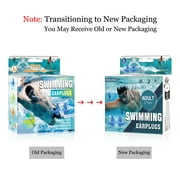 Swimming Earplugs , 3 Pairs, Silicone Comfortable Earbuds with Storage Case for Adults, Children Prevent Swimmer`s Ear(Blue-L)