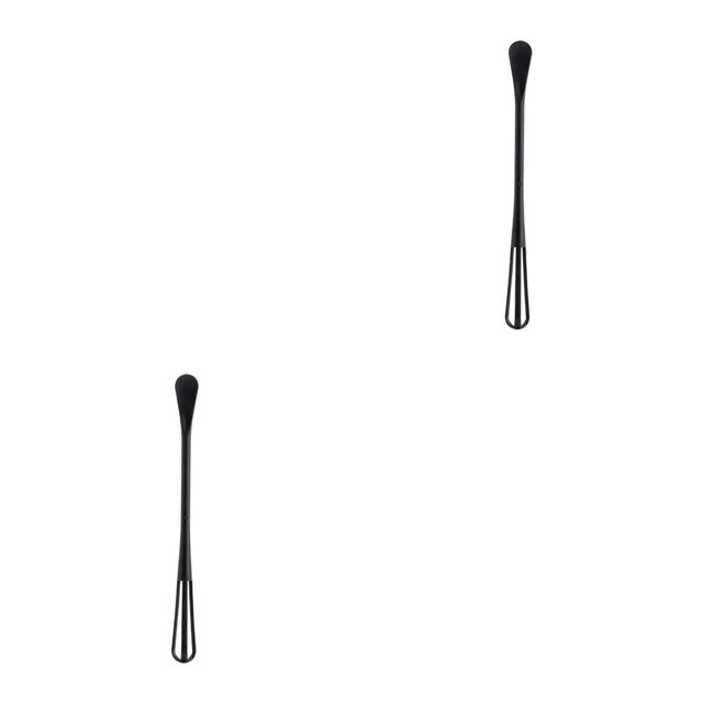 Bewildely Batidor manual de huevos Agitador Mezclador de plástico Licuadora Comedor Restaurante Hogar Cocina Batidor Cuchara para hornear Negro Negro 2piezas Bewildely CBP590026