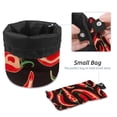 thumbnail image 4 of PhooArto Large Barrel Drawstring Makeup Bag, Red Chili Peppers Patterns Travel Cosmetic Bag Portable Make Up Organizer Bag, 4 of 6