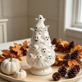 thumbnail image 4 of Cadancy Halloween Decorations Ceramic LED Light Up Ghost Tree Ornament for Mantel Shelf Table Centrepiece Decor Spooky Seasonal Home Decor Night Light Holiday Gift, 4 of 8