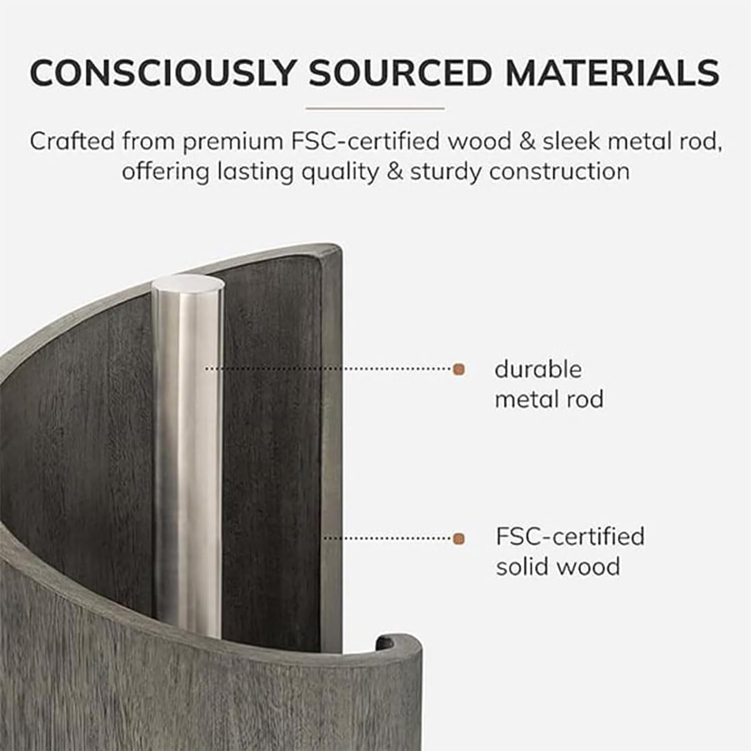 CLIQKWEN Mango Wood Round Base & Iron Countertop Paper Towel Holder – Effortless One-Hand Tearing, Fits Jumbo & Mega Rolls