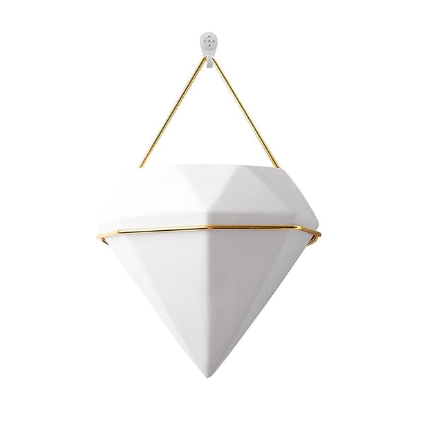 Yuarrent Maceta triangular de cerámica para colgar en la pared, contenedor de decoración ideal para plantas de Cactus suculentas, maceta para Decoración del hogar Oro Yuarrent HA024127-01