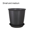 thumbnail image 3 of Advancent Maceta de escritorio para sala de estar, dormitorio, balcón, invernadero, agujeros de drenaje, maceta, contenedor suculento Jardín y Patio Gris Negro/Bandeja 21cm**16cm*13cm, 3 of 6