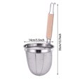 thumbnail image 2 of Stainless Steel Strainer With Wooden Handle Fine Mesh Food Strainer For Pasta And Ravioli Snappy Kitchen Hanging Strainer 1 1/2 Large Strainer Flat Mesh Strainer Kitchen Kitchen Gadgets under 30 Beard, 2 of 3