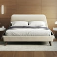 thumbnail image 6 of Omax Decor Henry Wood and Fabric Upholstered Queen Platform Bed in Beige, 6 of 8