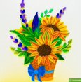 thumbnail image 4 of Sunflower Bouquet, Quilled Card, Quilling Card 3D - Unique Dedicated Handmade, Design Greeting Card for Birthday, Valentine's Day, Mothers Day, Spring, Fathers Day, Graduation, Wedding, Anniversary, 4 of 9