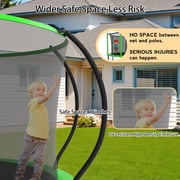 XMIKA Trampoline for Kids and Adults, 8 FT 10FT 12FT 16FT 14FT Trampolines Outdoor with Enclosure Net, Basketball Hoop, Ladder, Light, Sprinkler, Backyard Recreational Trampoline, Curved Design