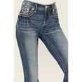 thumbnail image 4 of Miss Me Women's Medium Wash Mid Rise Border Stitch Bootcut Stretch Denim Jeans - M5012B65 30W x 34L, 4 of 4