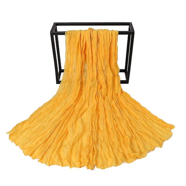 Bufanda arrugada de Color sólido caramelo, pa?uelo plisado de lino y algodón, musulmán para mujer, chales, pa?uelo para la cabeza LingWen 8390615577816