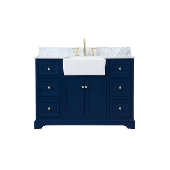 Elegant Decor Franklin 48" Aluminum MDF Single Bathroom Vanity in Blue