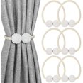 thumbnail image 1 of LAICAIW 6 Pack Attaches Magnétiques pour Rideaux, Attaches Décoratives pour Rideaux de Fenêtre (Beige), 1 of 5