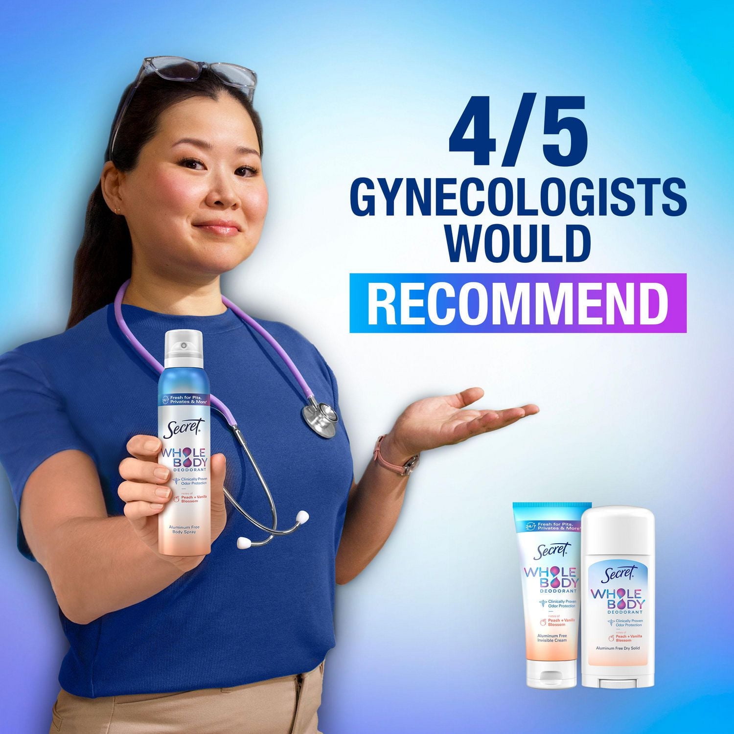 Secret Whole Body Aluminum Free Deodorant for Women Body Spray Lilac & Waterlily, 99G