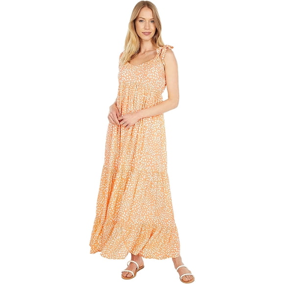 Hurley Womens Tiered Maxi Dress, melondot, S