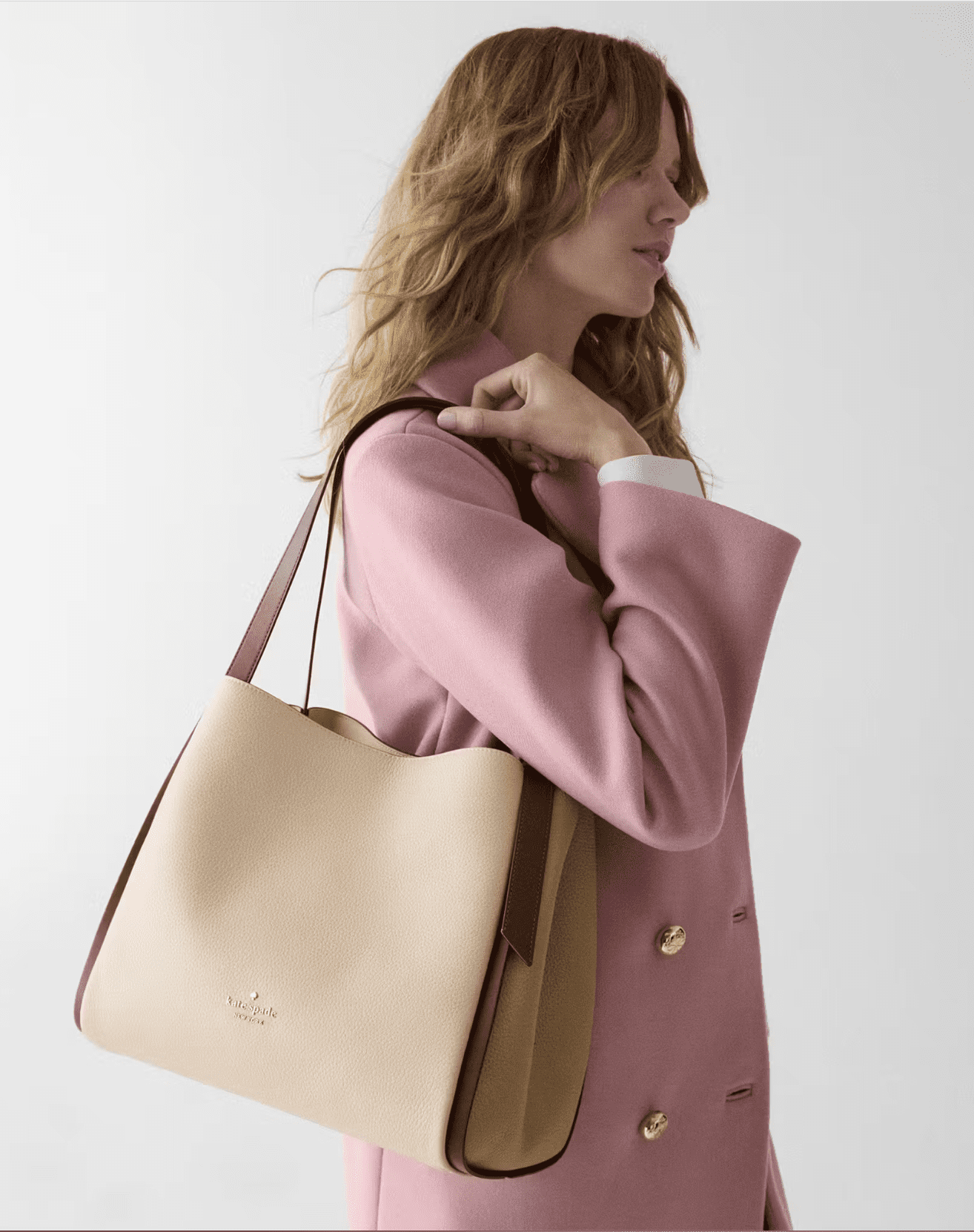 Kate Spade New York Knott Colorblock Large Carryall Tote Bag KM662 – Pebbled Leather Designer Handbag with Snap Closure & Center Zip Divider
