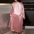 thumbnail image 5 of purcolt Womens Plus Size Silky Satin Robe Set Soft Sleepwear 2 Piece Long Bathrobe with Cami Dress for Bride Bridesmaid Wedding Party, XL-5XL, 5 of 9