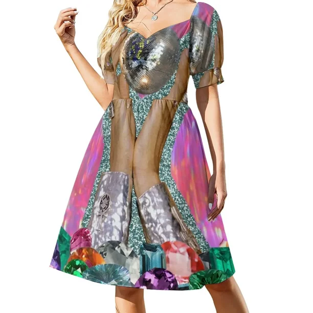 Power of Disco // Magic Discoball Vestido de manga corta Falda de verano para mujer vestidos de verano para mujer