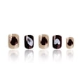 thumbnail image 3 of FCOGIN Short Round, 24 Pieces, Brown, Yellow, Heart Coffee, Acrylic False Nail, Press on Nail, 3 of 6