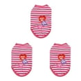 thumbnail image 2 of Transemion Striped Vests Pet T-shirts Gentle Puppy Clothes Exquisite Workmanship Coat Top Cat Lightweight Costumes Outfit Printed Pattern Rose Red S 3Set, 2 of 6