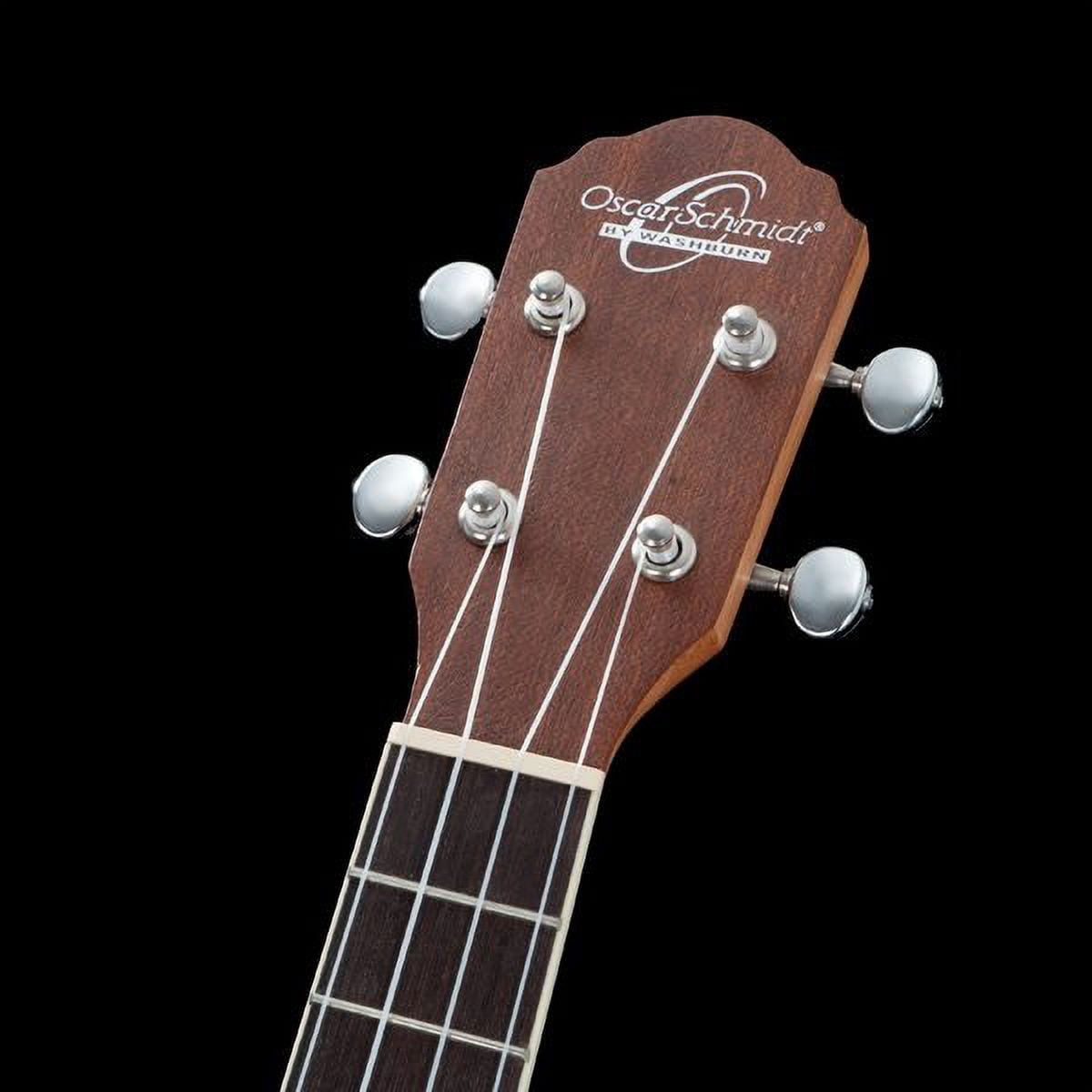 Oscar Schmidt  Baritone Mahogany Ukulele, Satin Finish & Hawaiian Tattoo
