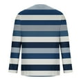thumbnail image 4 of Zylanna Men's T-Shirts Tee, Striped Stretchy Long Sleeve Crew Neck Casual Tops for Man Navy, 4 of 5