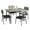 Grey, variant on 5 Piece Dining Table Set,Kitchen Table with 4 Upholstered Chairs,Space-Saving Design,Modern Rectangular Table with Storage Rack for Dining Room,Small Spaces,Apartment