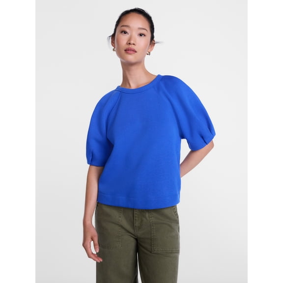 Scenario Women's and Women's Plus Fleece Top with Lantern Sleeves, Size XS-4X